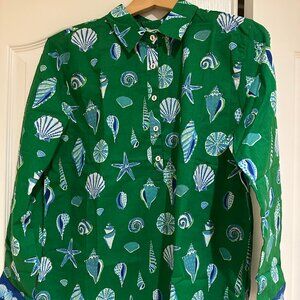 Printfresh Blouse (Golf Green Beachcomber, Basic Bliss), M